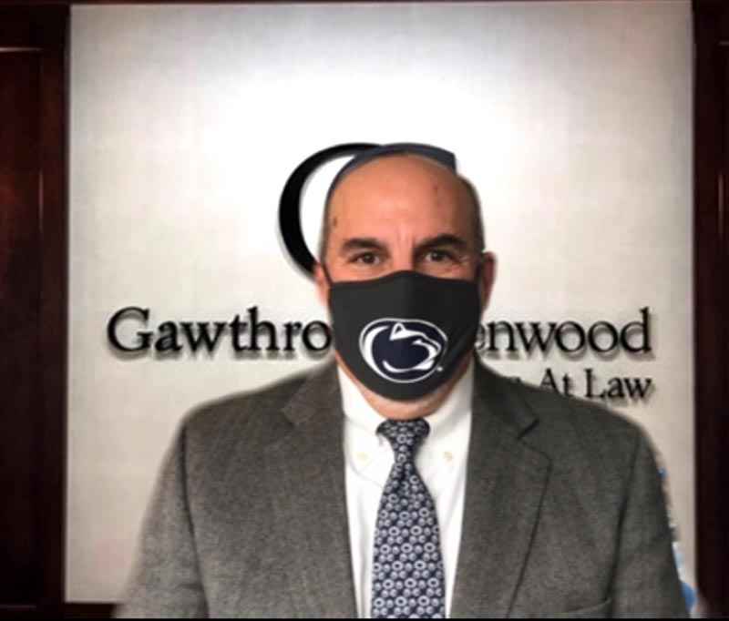 Attorney Anthony T. Verwey wearing a face mask
