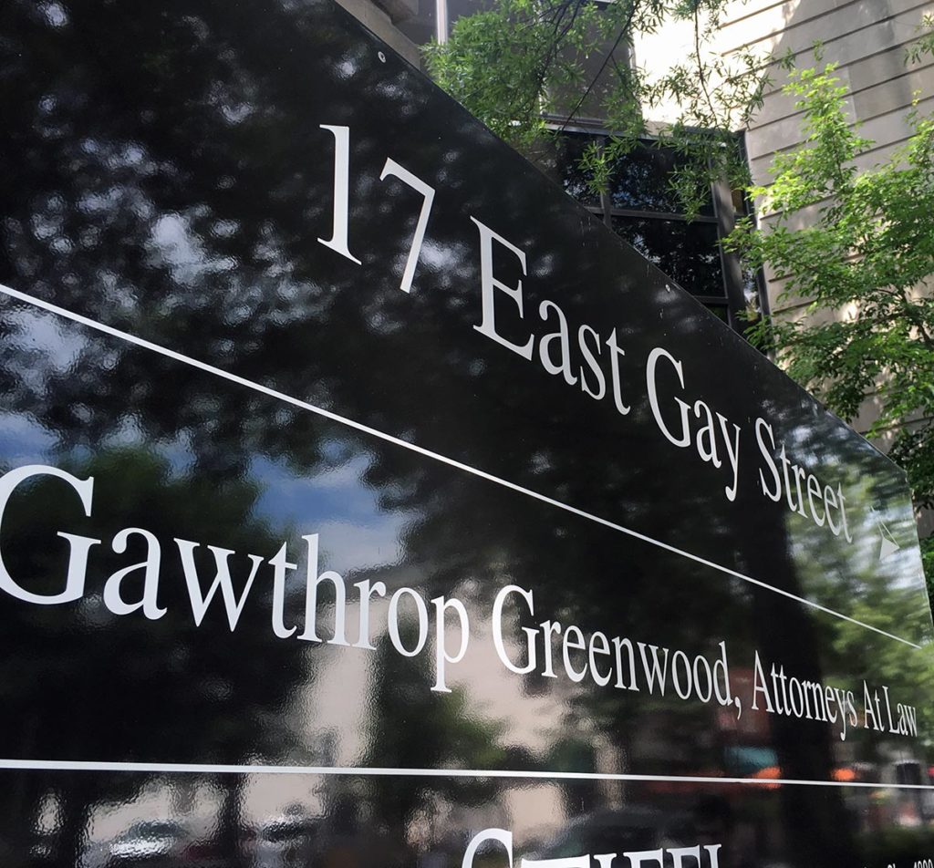 Gawthrop Greenwood street sign